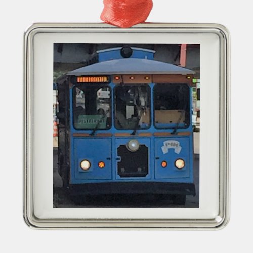 Trolley Car Christmas Metal Ornament