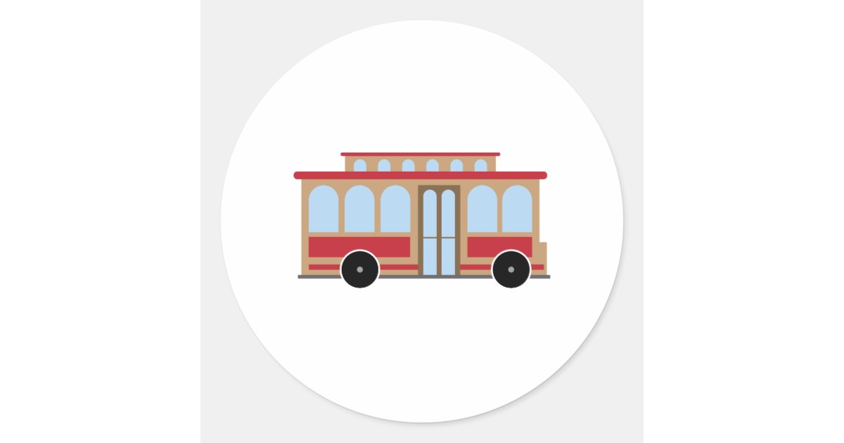 Small Trolley Sticker Trolley Car Classic Round Sticker | Zazzle