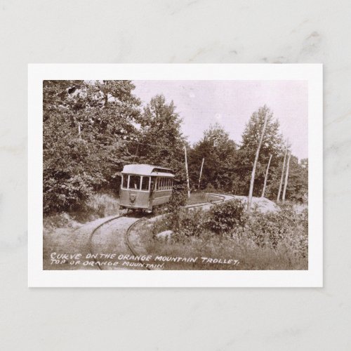Trolley Orange Mountain West Orange NJ Vintage Postcard