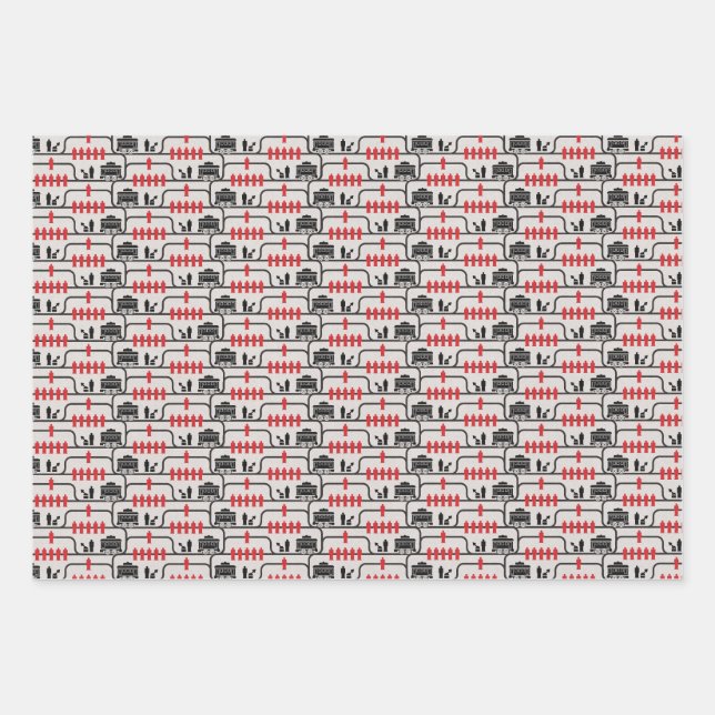 Trolley Problem Wrapping Paper (3 designs) (Front)