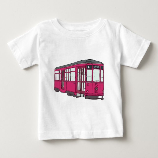 Trolley Trolleybus Streetcar Tram Trolleycar Cars Baby T-Shirt (Front)