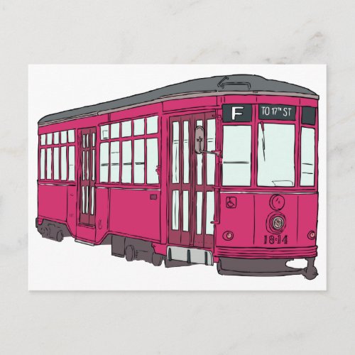 Trolley Trolleybus Streetcar Tram Trolleycar Cars Postcard