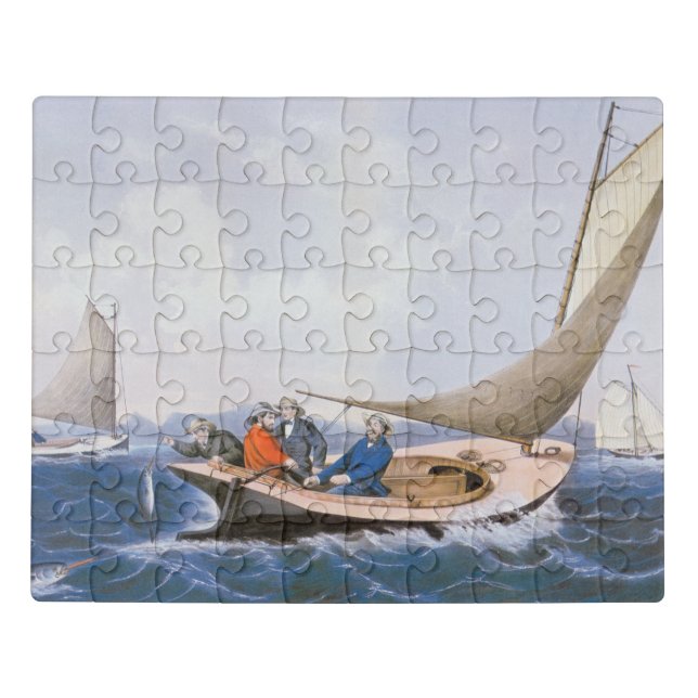 Trolling for Blue Fsh off the Coast of Maine Jigsaw Puzzle (Puzzle Horizontal)