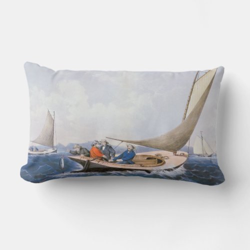 Trolling for Blue Fsh off the Coast of Maine Lumbar Pillow