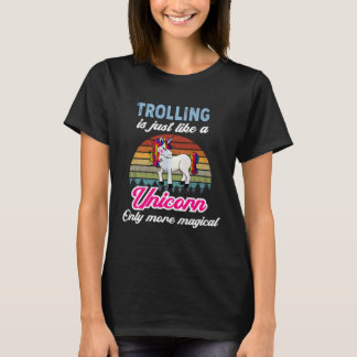 Trolling Retro Unicorn Vintage Sunset T-Shirt