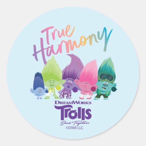 Trolls Band Together  Brozone True Harmony Classic Round Sticker