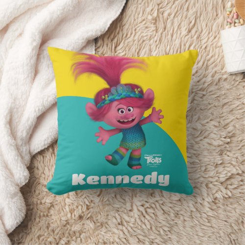 Trolls Band Together  Poppy Character Art Throw Pillow