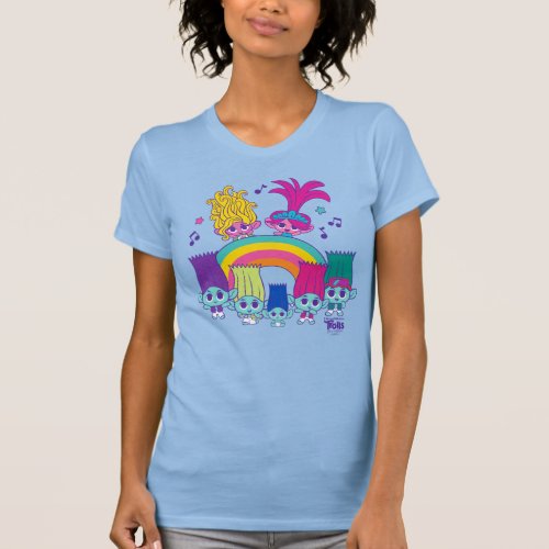 Trolls Band Together  Tiny Trolls Group Rainbow T_Shirt