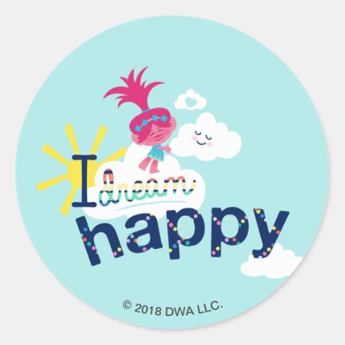 Trolls  Happy Dreams Classic Round Sticker