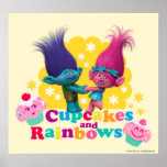 Trolls | Poppy &amp; Branch - Cupcakes And Rainbows 2 Poster at Zazzle