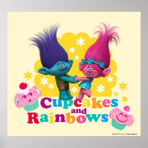 Trolls  Poppy  Branch _ Cupcakes and Rainbows 2 Poster