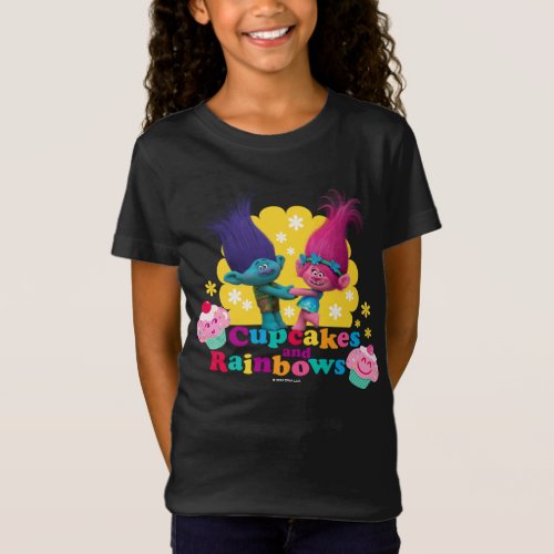 Trolls  Poppy  Branch _ Cupcakes and Rainbows T_Shirt