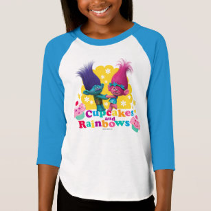 Trolls   Poppy & Branch - Cupcakes and Rainbows T-Shirt