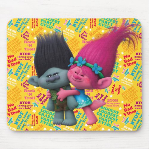 Trolls  Poppy  Branch _ No Bad Vibes Mouse Pad