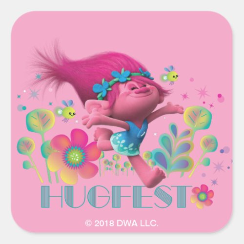 Trolls  Poppy _ Hugfest Square Sticker