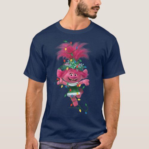 Trolls Poppy Tangled In Christmas Lights  T_Shirt