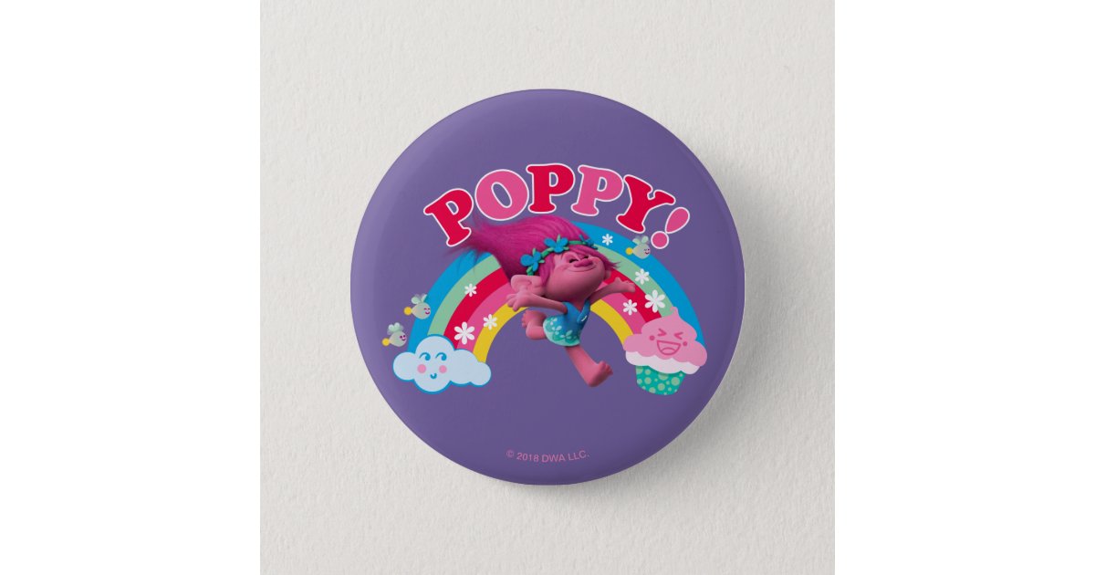 Trolls | Poppy - Yippee Button | Zazzle