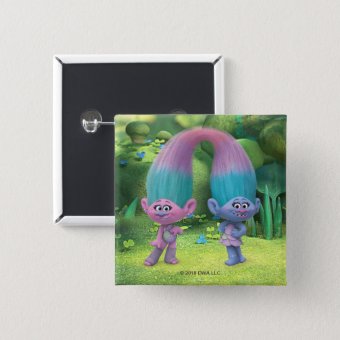 Trolls | Satin & Chenille Button | Zazzle