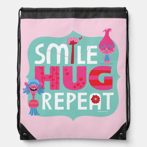 Trolls  Smile Hug Repeat Drawstring Bag