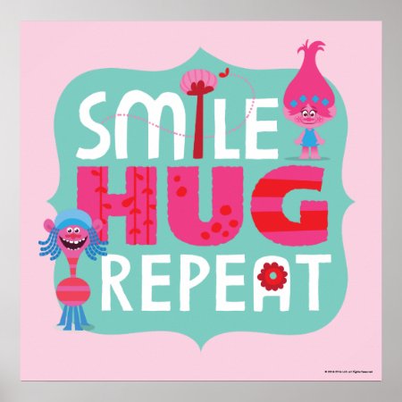 Trolls | Smile, Hug, Repeat Poster