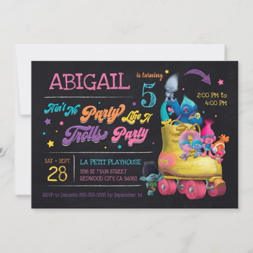 Trolls Snack Pack Birthday Invitation