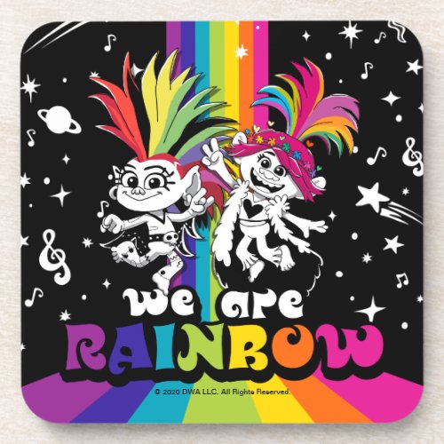 Trolls World Tour  Barb  Poppy We Are Rainbow Beverage Coaster