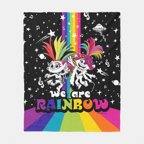 Trolls World Tour  Barb  Poppy We Are Rainbow Fleece Blanket