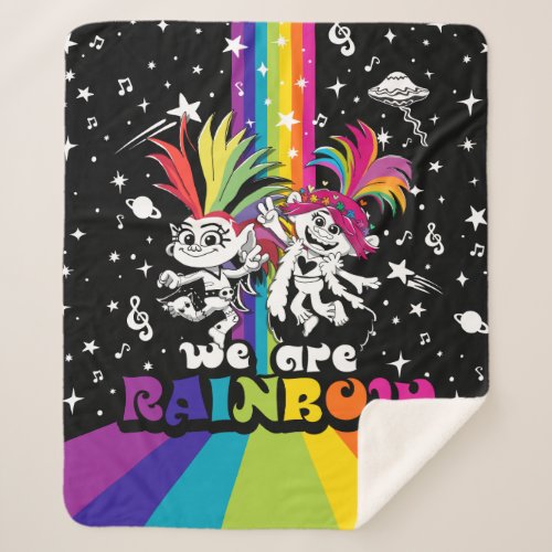 Trolls World Tour  Barb  Poppy We Are Rainbow Sherpa Blanket