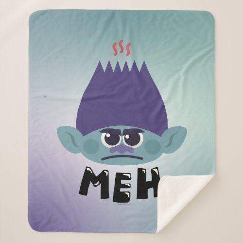 Trolls World Tour  Branch Meh Emoji Sherpa Blanket