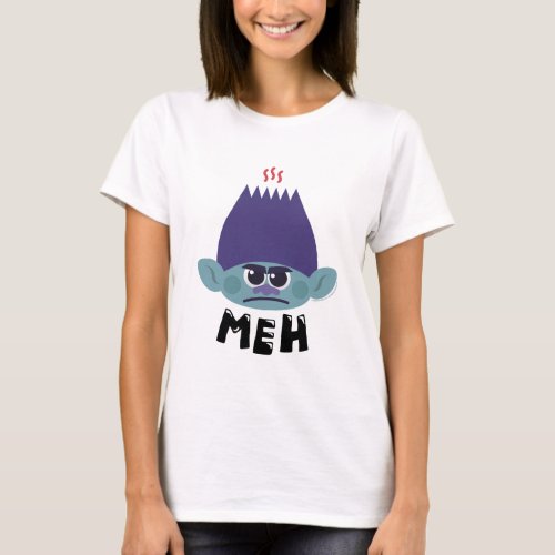 Trolls World Tour  Branch Meh Emoji T_Shirt