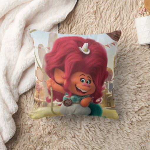 Trolls World Tour | Delta Dawn With Her Lasso Throw Pillow | Zazzle