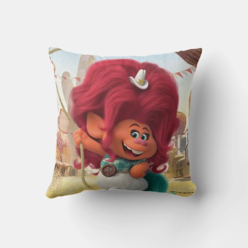 Trolls World Tour | Delta Dawn With Her Lasso Throw Pillow | Zazzle