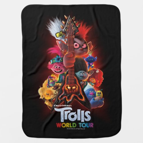 Trolls World Tour  Guitar Movie Poster Baby Blanket