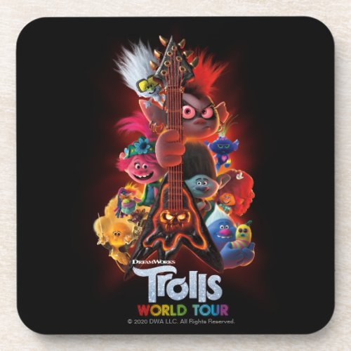 Trolls World Tour  Guitar Movie Poster Beverage Coaster