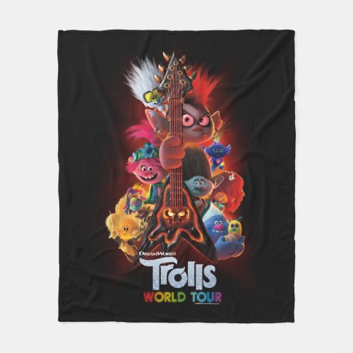 Trolls World Tour  Guitar Movie Poster Fleece Blanket