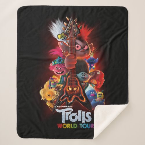 Trolls World Tour  Guitar Movie Poster Sherpa Blanket