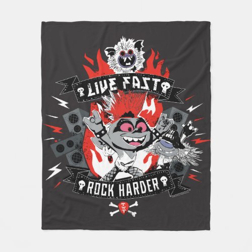 Trolls World Tour  Live Fast Rock Harder Fleece Blanket