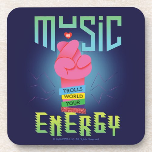Trolls World Tour  Poppy Music Energy Beverage Coaster