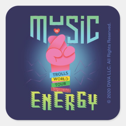 Trolls World Tour  Poppy Music Energy Square Sticker