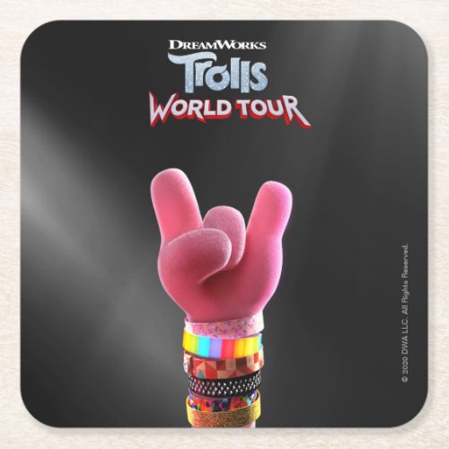 Trolls World Tour  Poppy Rock Hand Poster Square Paper Coaster