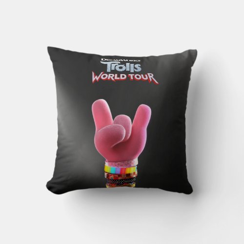 Trolls World Tour  Poppy Rock Hand Poster Throw Pillow