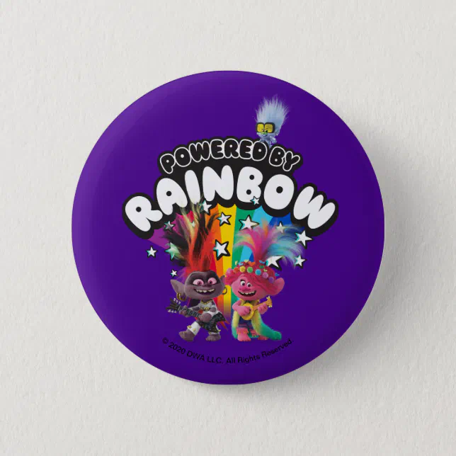 Trolls World Tour | Powered By Rainbow Button | Zazzle