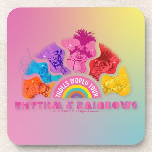 Trolls World Tour  Rhythm  Rainbows Beverage Coaster