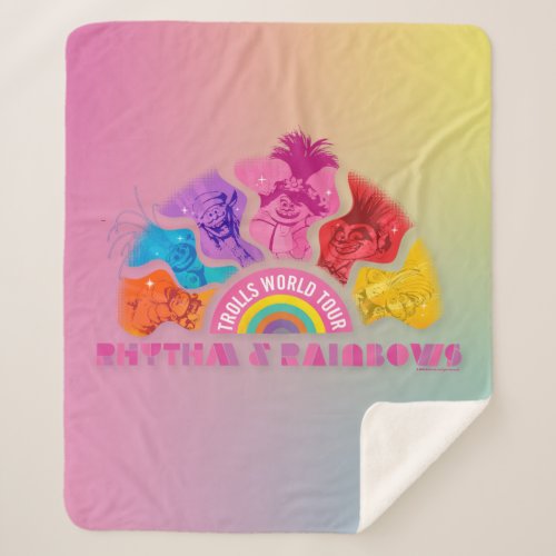 Trolls World Tour  Rhythm  Rainbows Sherpa Blanket