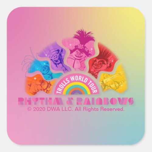 Trolls World Tour  Rhythm  Rainbows Square Sticker
