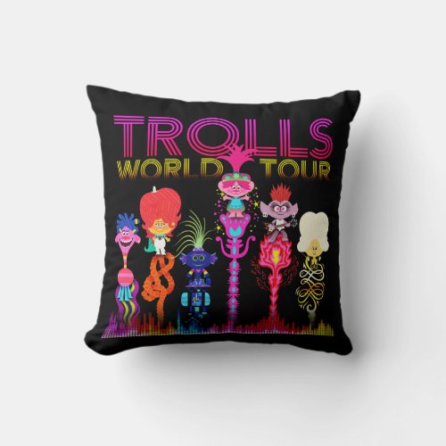 Trolls World Tour  Six String Leaders Throw Pillow