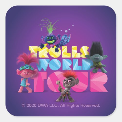 Trolls World Tour  Trollex Poppy Branch  Barb Square Sticker