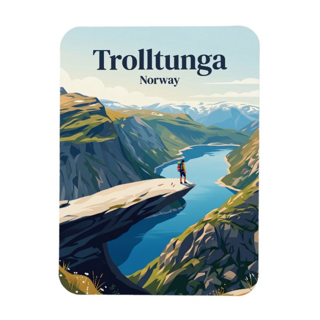 Trolltunga Norway Magnet (Vertical)