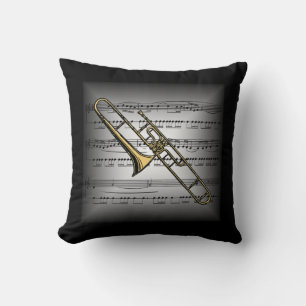 Trombone ~ 3-D Sheet Music ~ Pillow Gray/Black