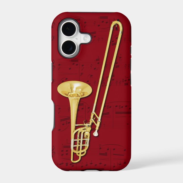 Trombone (bass) phone case. Pick color Iphone Case (Back)